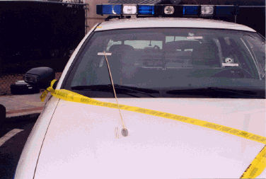 Ricochet into police car