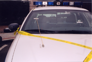 Ricochet into police car